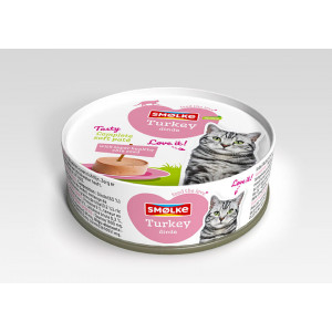Smølke Soft Paté à la dinde pour chat 24 x 80 g