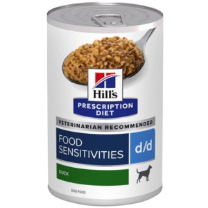 Hill's Prescription Diet D/D Food Sensitivities pâtée au canard & riz pour chien (boîte) 2 lots (24 x 370 g)