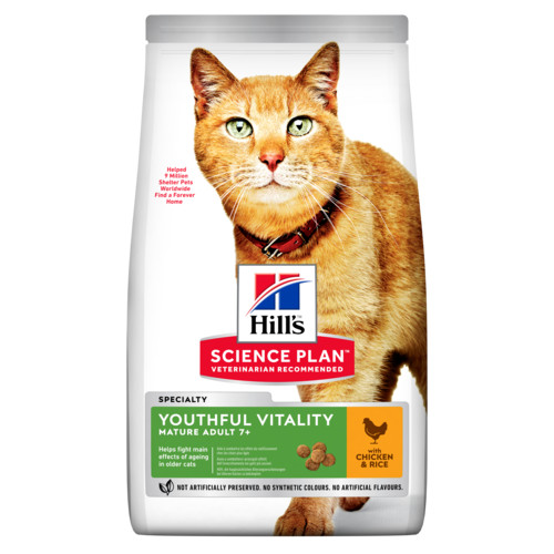 Hill's Mature Adult Senior Vitality au poulet et riz pour chat