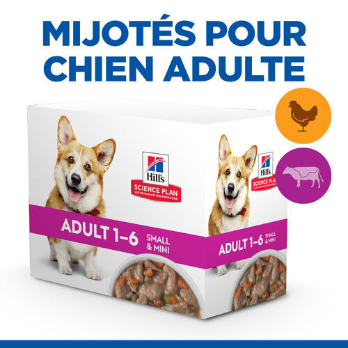 Hill's Adult Small & Mini stoofpotje met kip & groenten, met rund & groenten multipack hond