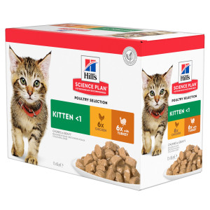 Hill's Poultry Selection combi au poulet et dinde pour chaton 1 boîte (12 x 85 g)