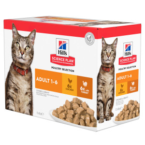 Hill's Adult Poultry Selection Combi pâtée pour chat 1 boîte (12 x 85 g)