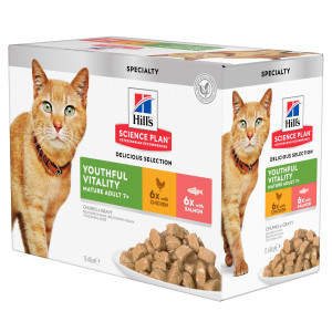 Hill's Mature Adult Senior Vitality pâtée pour chat combipack 12x85g 1 boîte (12 x 85 g)