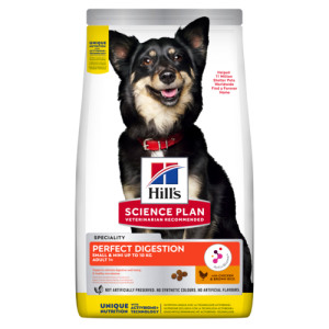 Hill's Adult Perfect Digestion Small&Mini au poulet & riz brun pour chien 2 x 6 kg