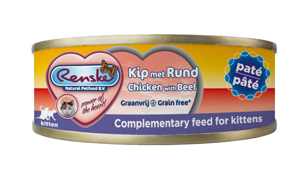 Renske Kitten paté kip met rund natvoer kat (24x70 gr)