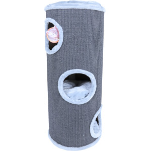 Poteau à grimper et a griffer en sisal 3 trous 100 cm Gris/Gris