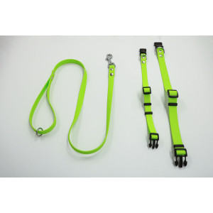 Collier ou laisse Luca en caoutchouc antidérapant lime Collier 15 mm