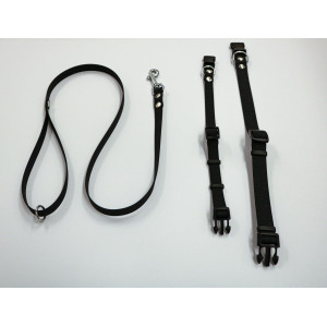 Collier ou laisse Luca en caoutchouc antidérapant noir Collier 20 mm