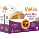 Iams Delights Senior Land & Sea Collection pâtée à la viande & au poisson en sauce pour chat (12x85g)