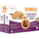 Iams Delights Adult Land & Sea Collection pâtée à la viande en sauce pour chat (12x85g)