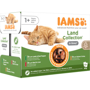 Iams Delights Adult Land Collection pâtée à la viande en sauce pour chat (12x85g) 12 x 85 g