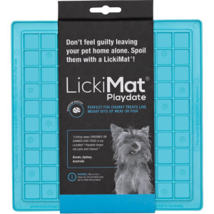 Lickimat tapis à lécher Playdate turquoise pour chien (20 cm) Une pièce