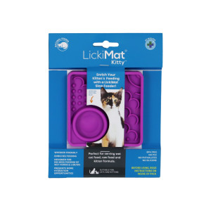 Lickimat tapis à lécher Kitty violet pour chaton/chat (10 cm) Une pièce