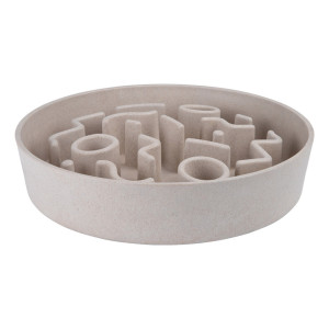 District 70 gamelle à alimentation lente en bambou merengue pour chien 21 cm