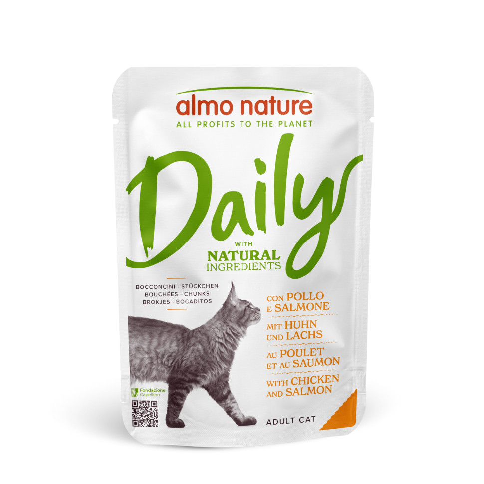 Almo Nature Daily au poulet et saumon pâtée pour chat (70 g)