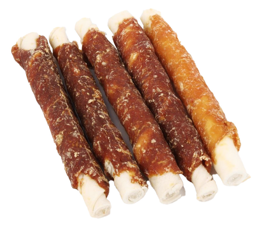 Brekz Rawhide Dog Chews - bâtonnets en peau de boeuf et poulet pour chien (17 cm)