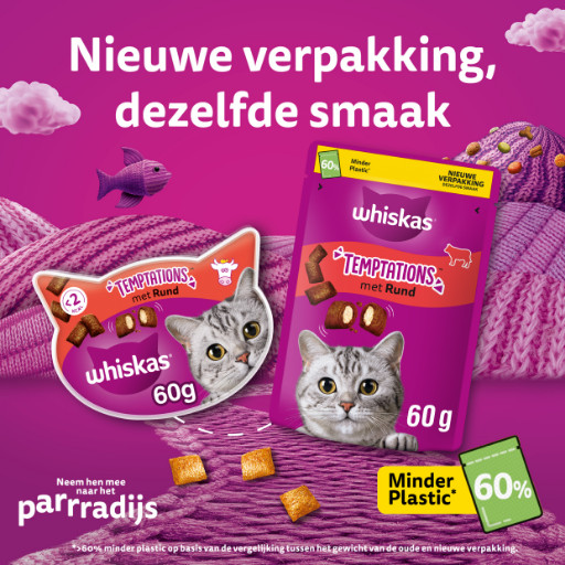 Whiskas Temptations au bœuf pour chat