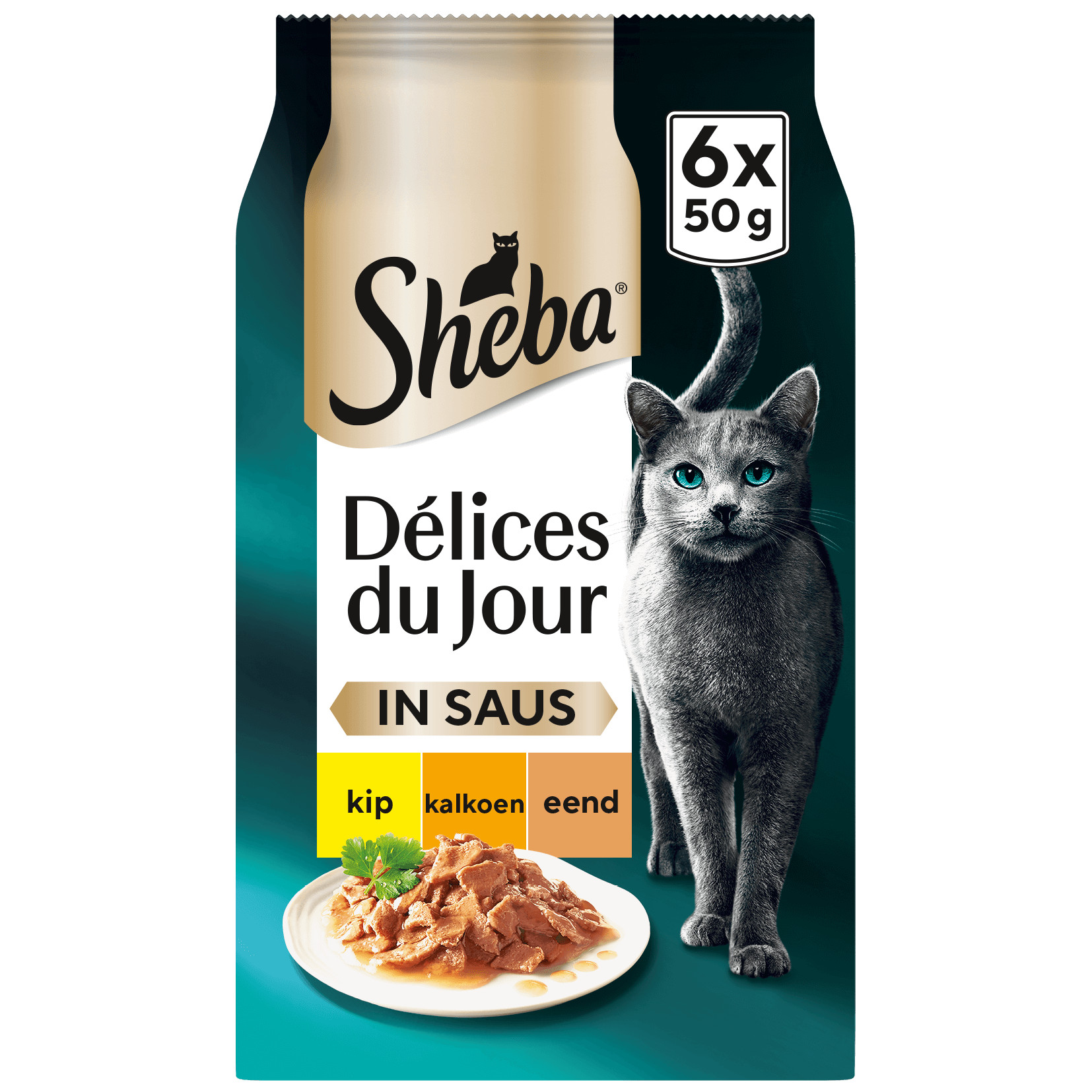Sheba Délices du Jour à la volaille en sauce pâtée pour chat (50g)