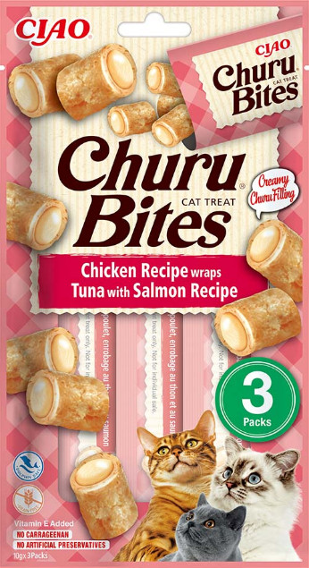 Inaba Ciao Churu Bites kip met tonijn en zalm kattensnack