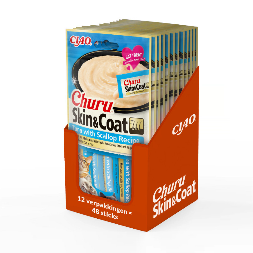 Inaba Churu Skin & Coat met tonijn en Sint-jakobsschelp kattensnack