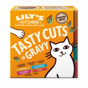Lily's Kitchen Cuts in gravy kip, zeevis, kip met zalm, rund natvoer kat