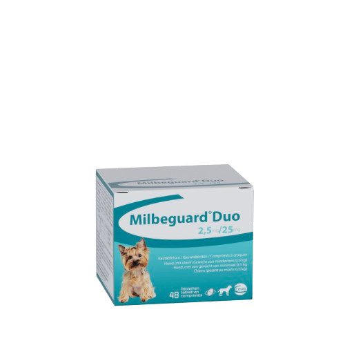 Milbeguard Duo 2,5/25 mg ontworming kleine hond/pup