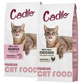 Cadilo Adult w/Fresh Chicken & Salmon probeerpakket - premium graanvrij kattenvoer