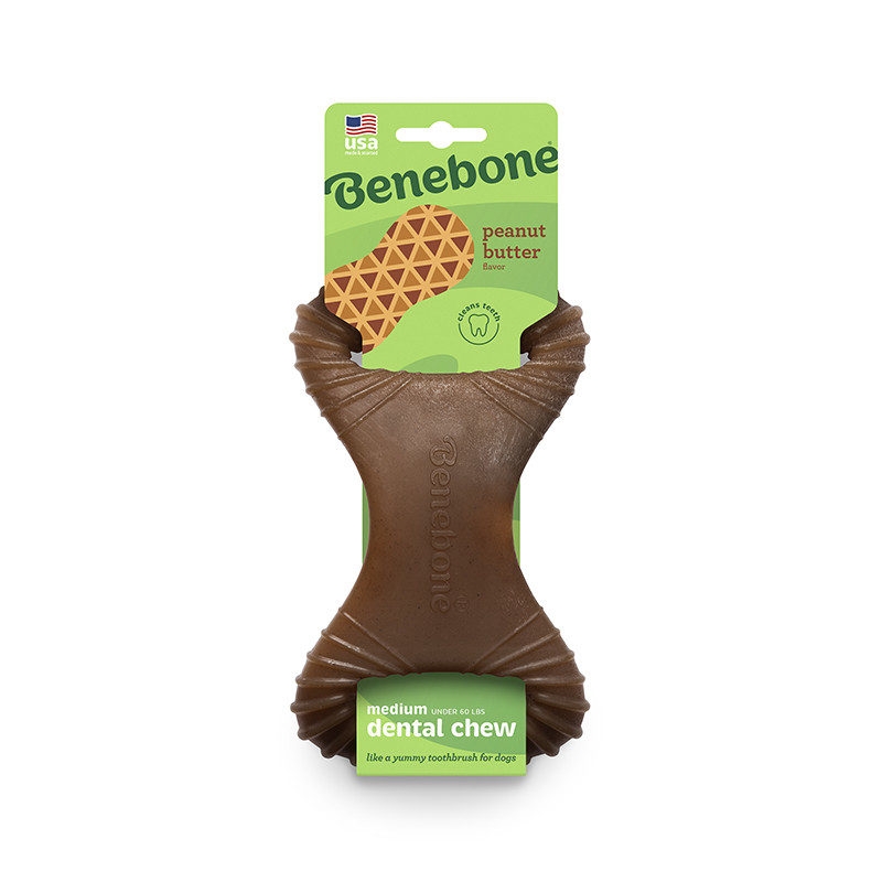 Benebone Dental Chew nylon kauwspeelgoed hond (pindakaassmaak)