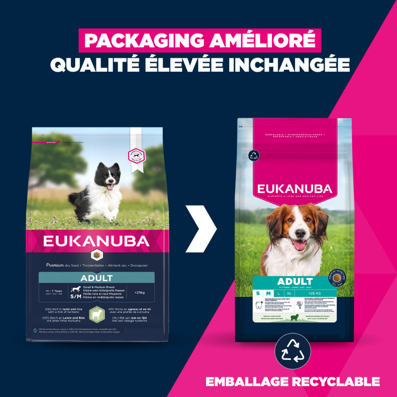 Eukanuba Adult Small Medium à l'agneau et au riz pour chien