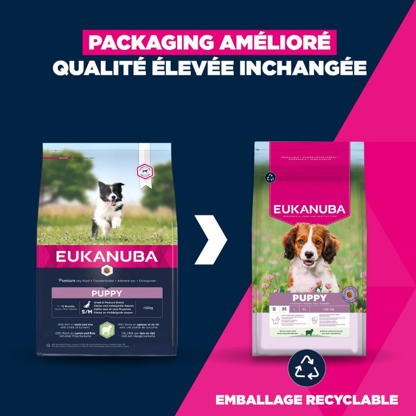 Eukanuba Puppy Small Medium Lam & Rijst hondenvoer