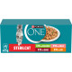 Purina One Adult Sterilcat - boeuf, dinde, poulet, saumon en sauce pâtée pour chat