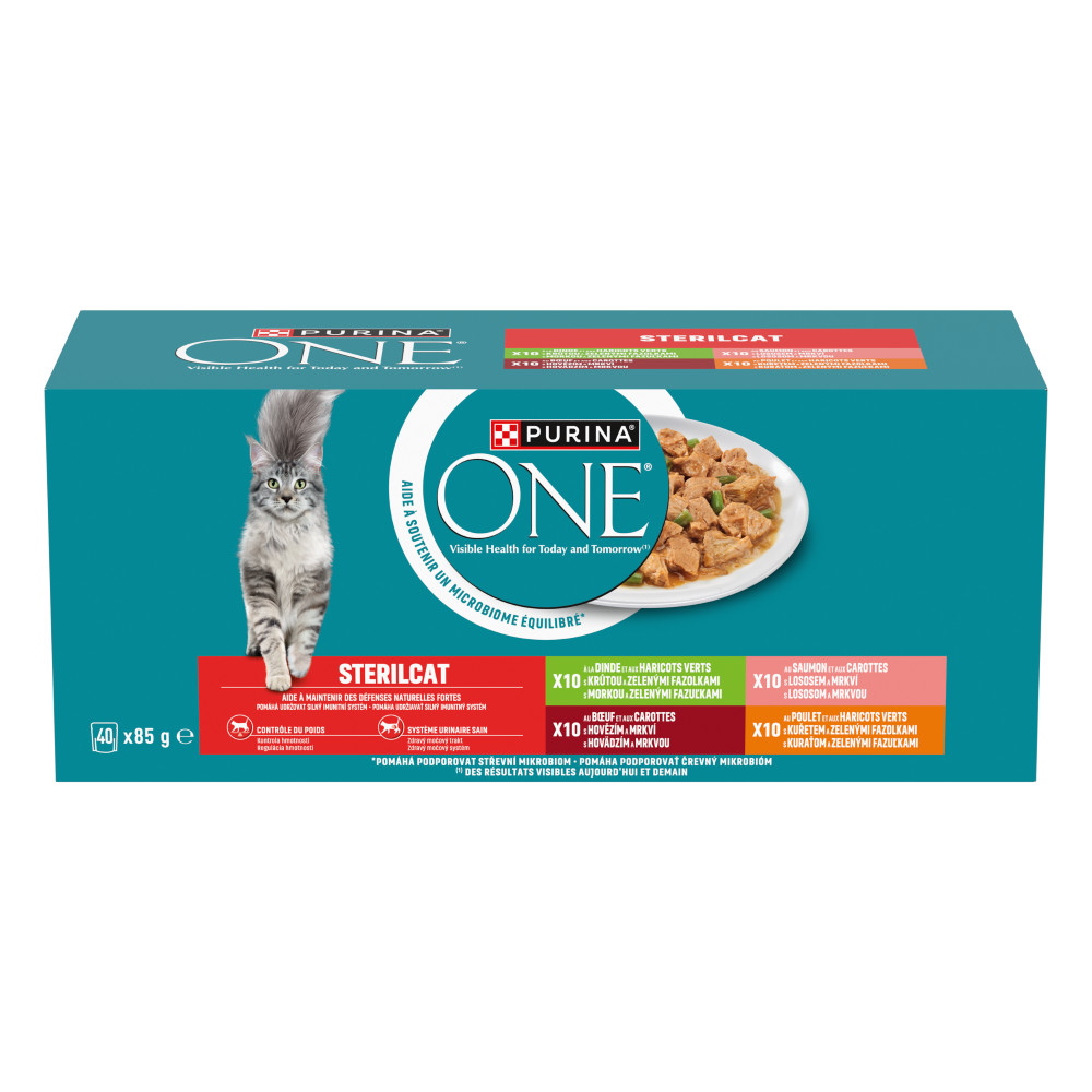 Purina One Adult Sterilcat met rund, kalkoen, kip, zalm in saus natvoer kat
