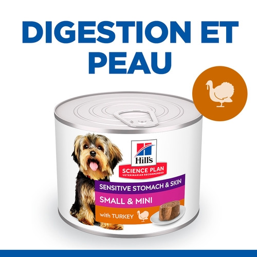 Hill's Adult Sensitive Stomach & Skin Small & Mini nat hondenvoer met kalkoen blik