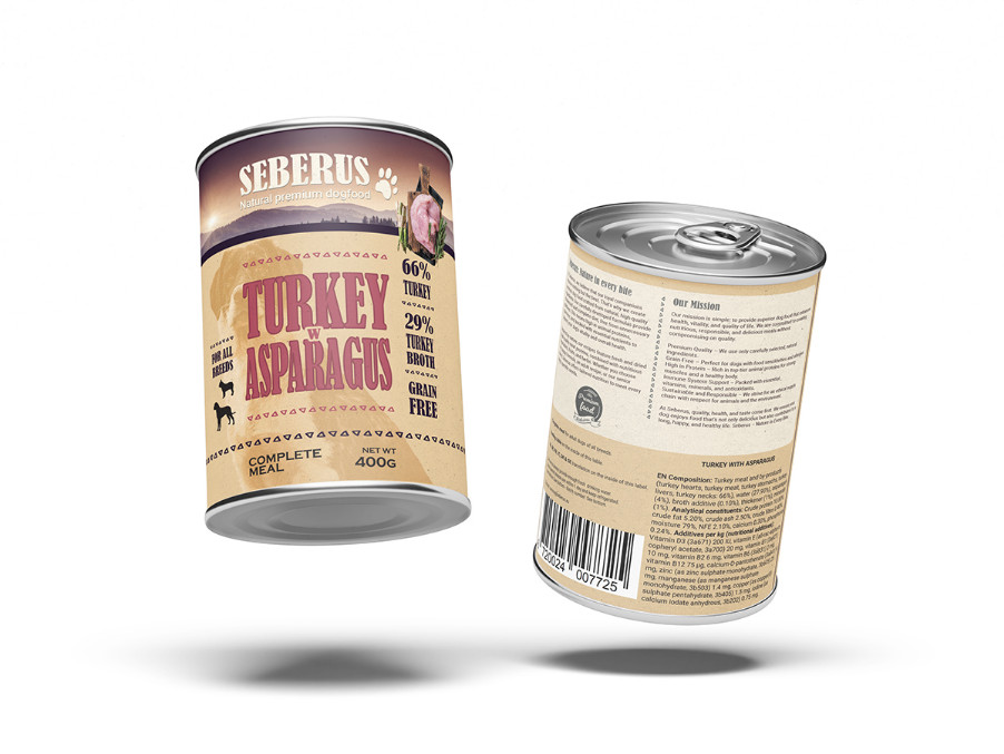 Seberus Turkey w/Asparagus pâtée sans céréales pour chien