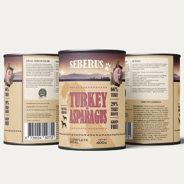 Seberus Turkey w/Asparagus pâtée sans céréales pour chien