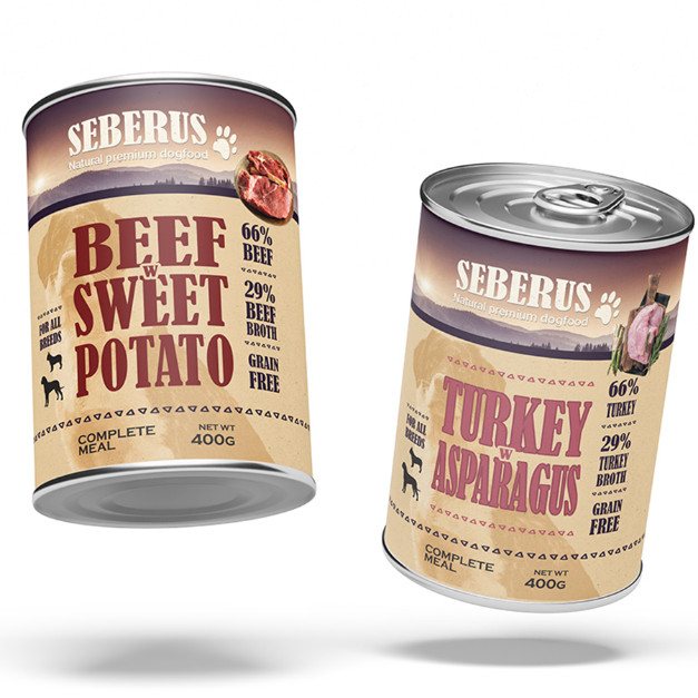 Seberus Beef & Turkey pâtées sans céréales pour chien - assortiment mixte