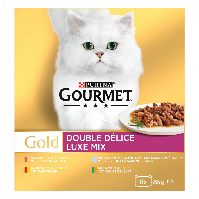 Gourmet Gold 8-Pack Double Délice pour chat
