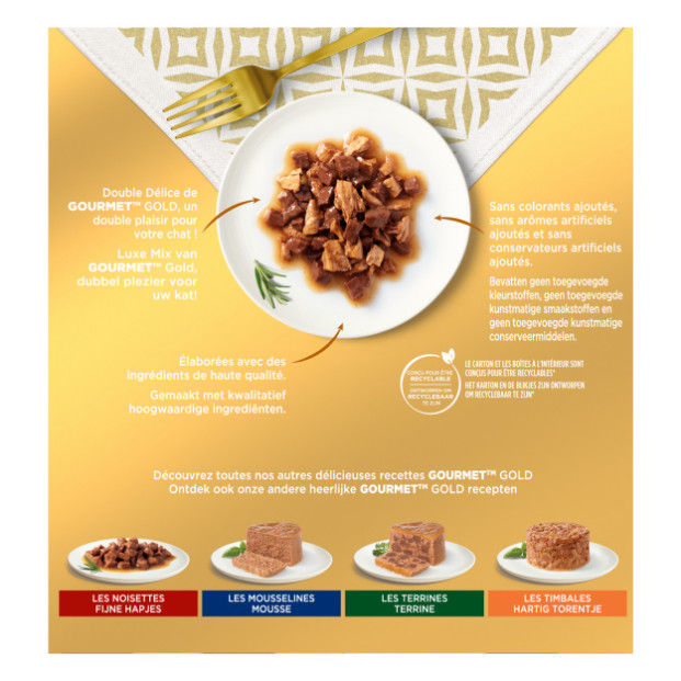 Gourmet Gold 8-Pack Double Délice pour chat