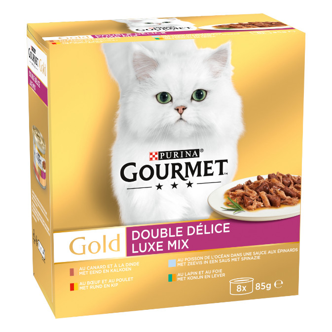 Gourmet Gold 8-Pack Double Délice pour chat