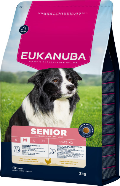 Eukanuba Caring Senior Medium Breed au poulet pour Chien