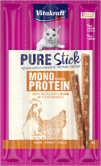 Vitakraft Pure Stick kip kattensnack (4 x 5 g) Vitakraft Pure Stick kip kattensnack (4 x 5 g)