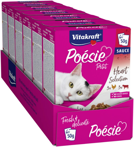 Vitakraft Poésie Petit Heart Selection natvoer kat (6 x 50 g)