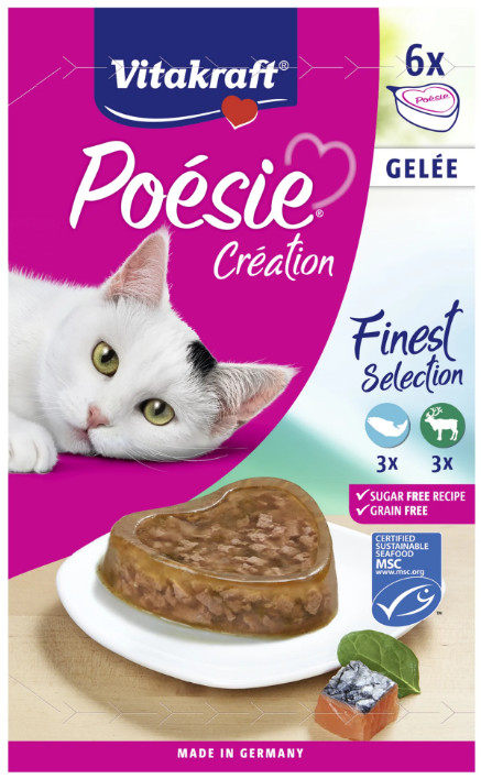Vitakraft Poésie Création in gelei natvoer kat multipack (6 x 85 g) Vitakraft Poésie Création in gelei natvoer kat multipack (6 x 85 g)