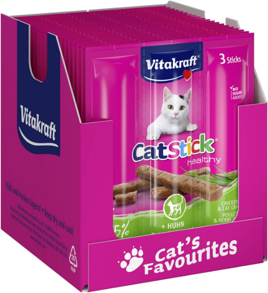 Vitakraft Catstick Healthy au poulet & herbe à chat pour chats