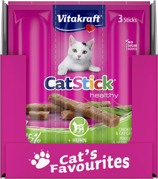 Vitakraft Catstick Healthy au poulet & herbe à chat pour chats
