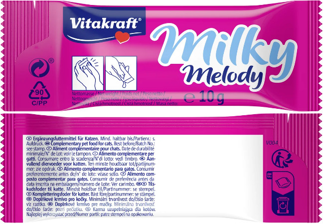 Vitakraft Milky Melody melkcrème met kaas kattensnack (7 x 10 g) Vitakraft Milky Melody melkcrème met kaas kattensnack (7 x 10 g)