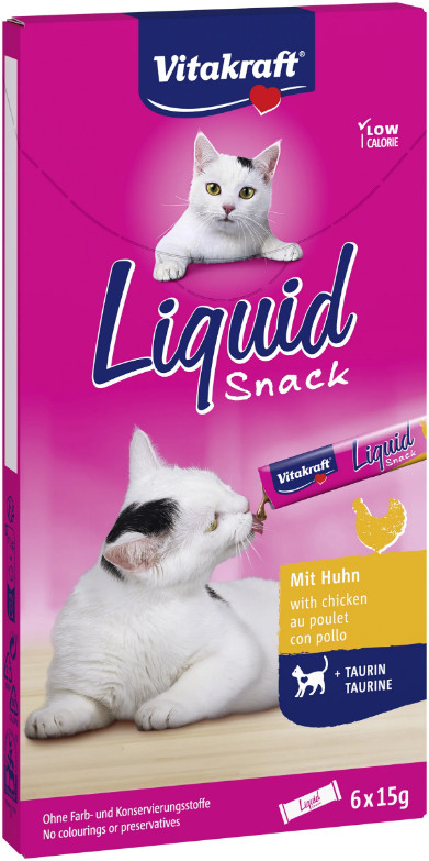 Vitakraft Liquid Snacks met kip kattensnack (6 x 15g) Vitakraft Liquid Snacks met kip kattensnack (6 x 15g)