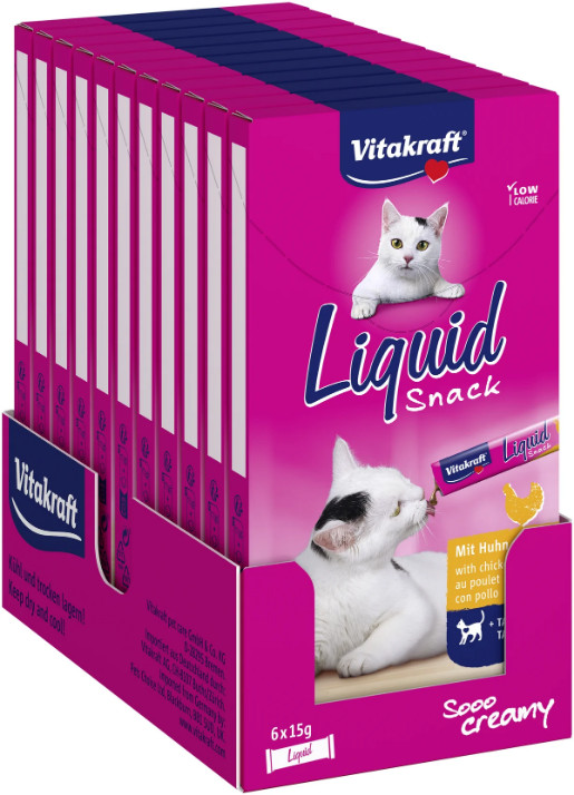 Vitakraft Liquid Snacks met kip kattensnack (6 x 15g) Vitakraft Liquid Snacks met kip kattensnack (6 x 15g)