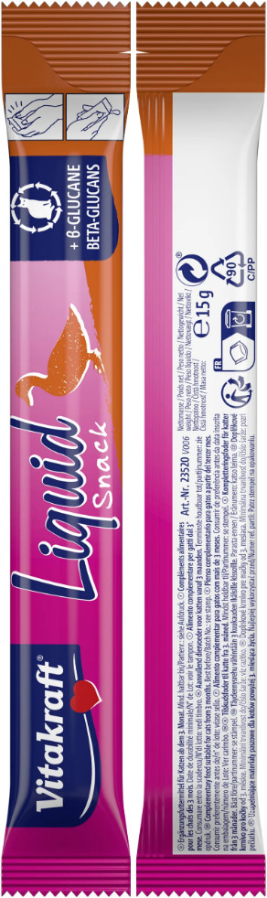 Vitakraft Liquid Snacks au canard pour chat (6 x 15g)