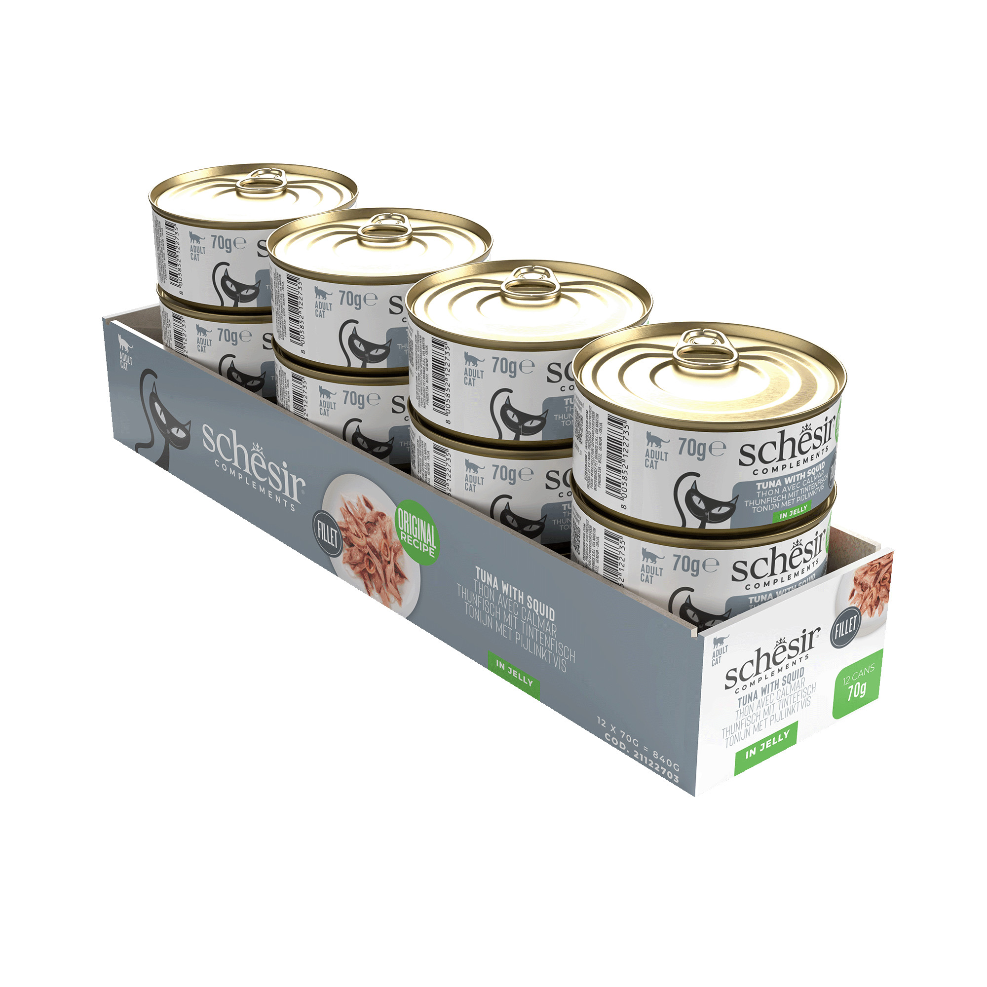 Schesir tonijn met inktvis (jelly) natvoer kat (blikjes 85 g) Schesir tonijn met inktvis (jelly) natvoer kat (blikjes 85 g)